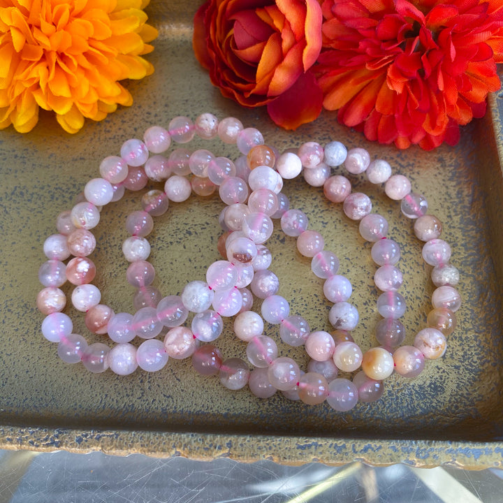 Flower Agate 8mm Bracelet