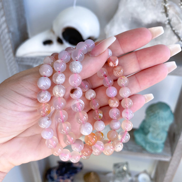 Flower Agate 8mm Bracelet
