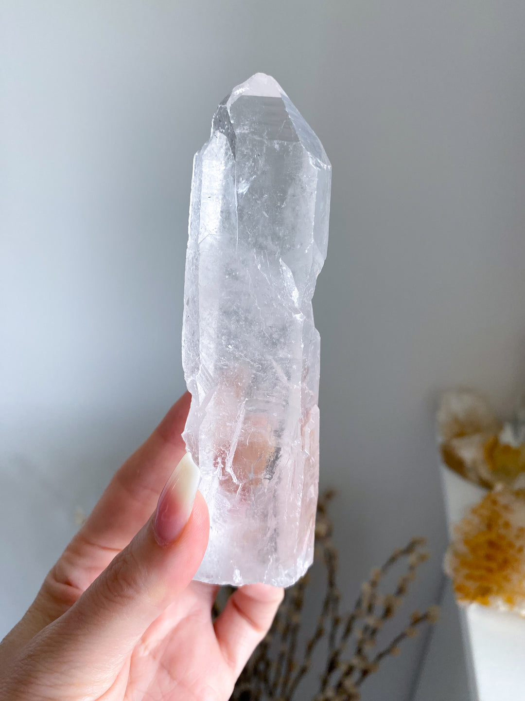 Lemurian Star Seed Quartz Wand #2 - 5", 176 grams