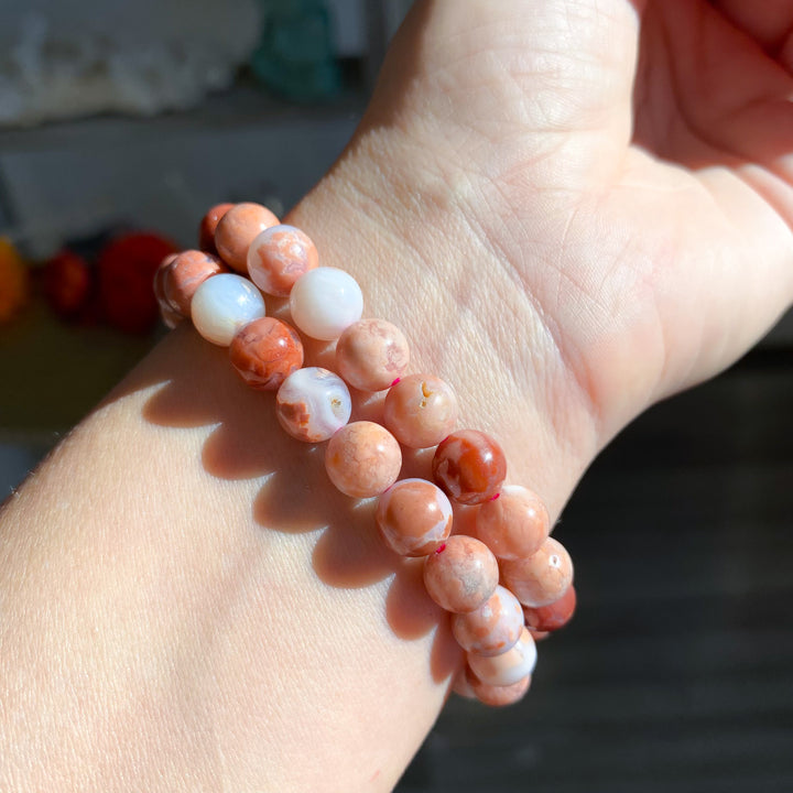 Pink Agate 8mm Bracelet