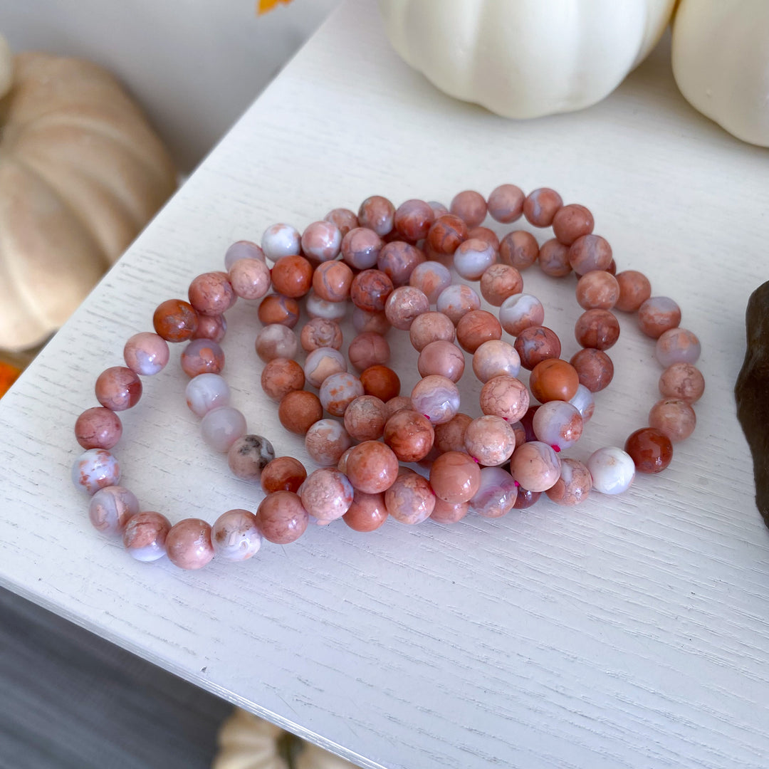 Pink Agate 8mm Bracelet