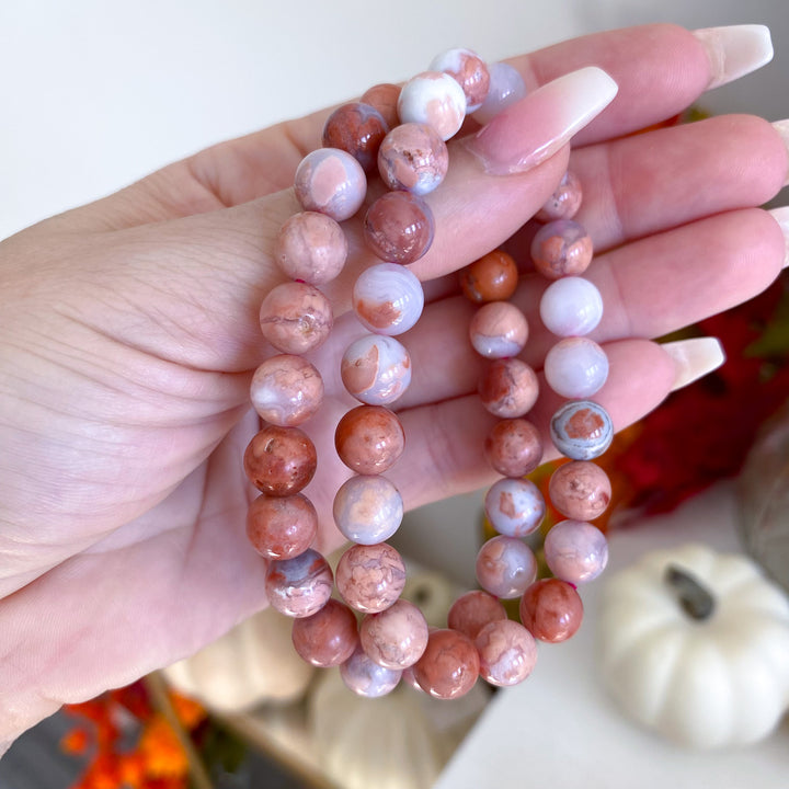Pink Agate 8mm Bracelet