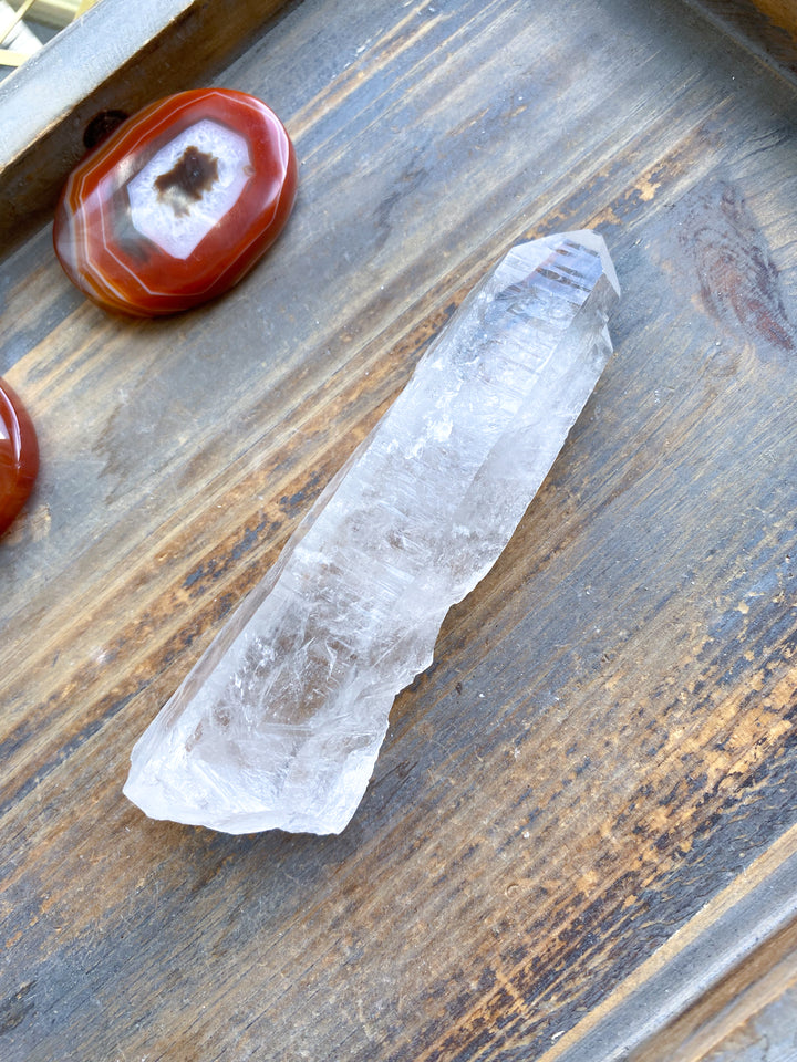 Lemurian Star Seed Quartz Wand #2 - 5", 176 grams