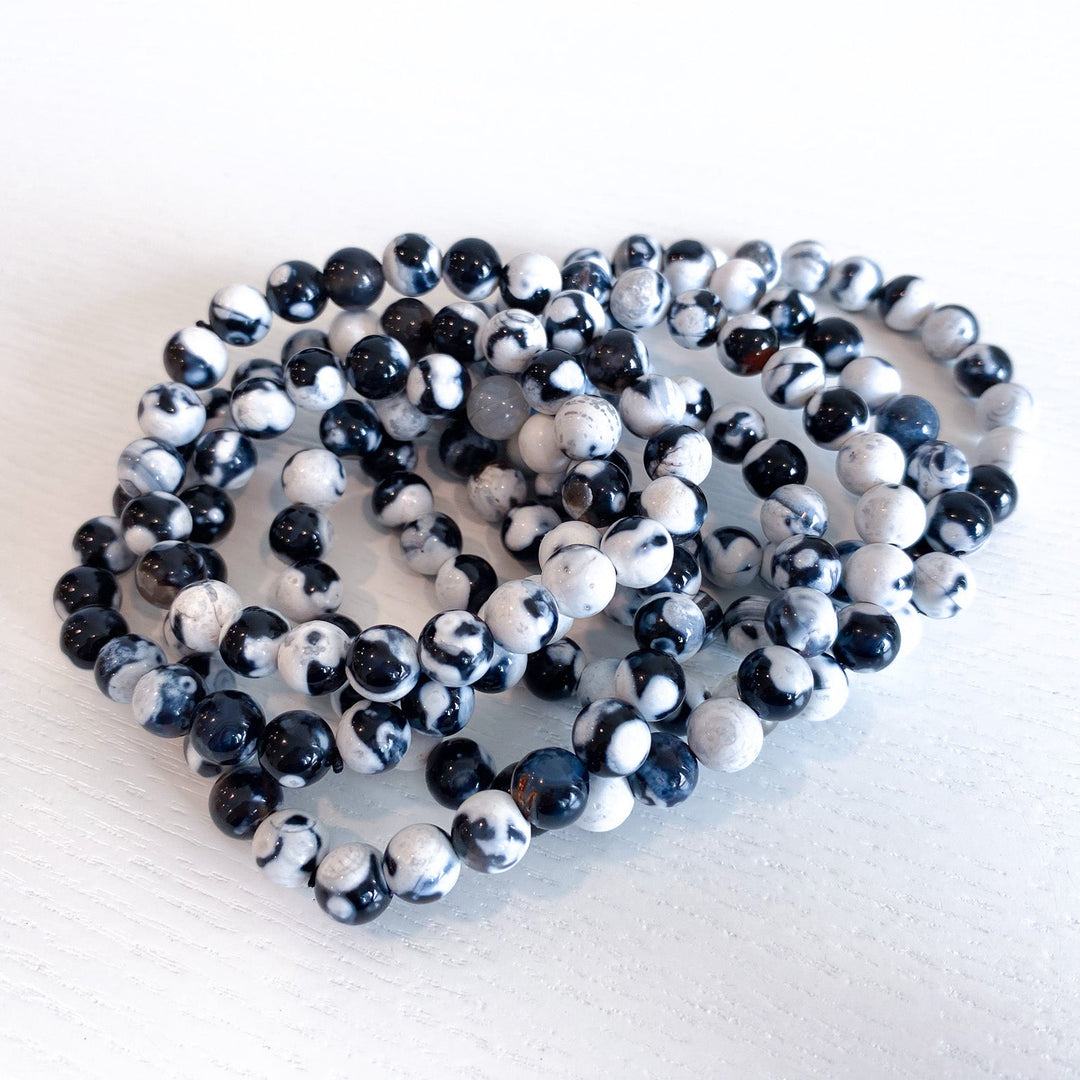 Orca Agate 6mm Bracelet