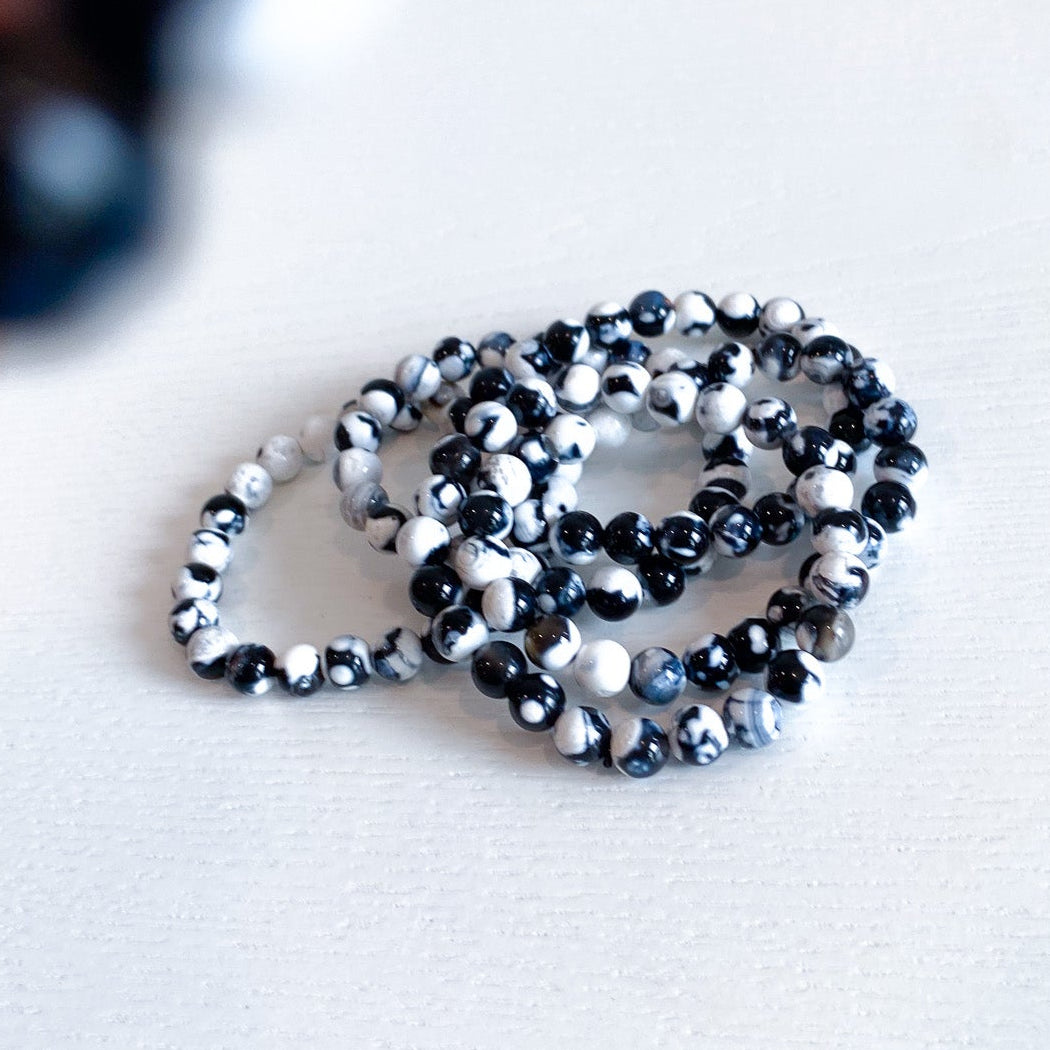 Orca Agate 6mm Bracelet