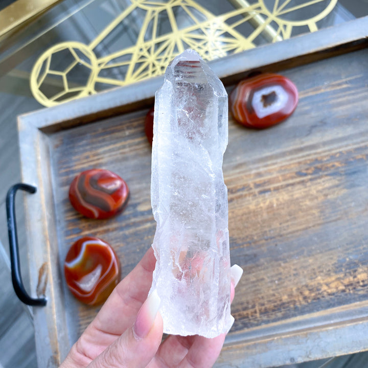 Lemurian Star Seed Quartz Wand #2 - 5", 176 grams
