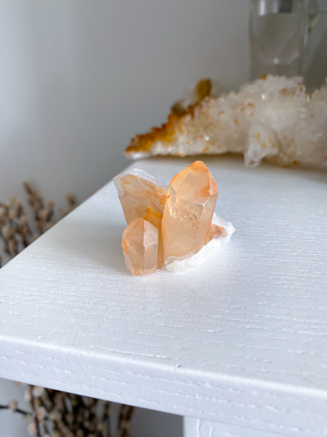 Natural Tangerine Quartz Mini Cluster