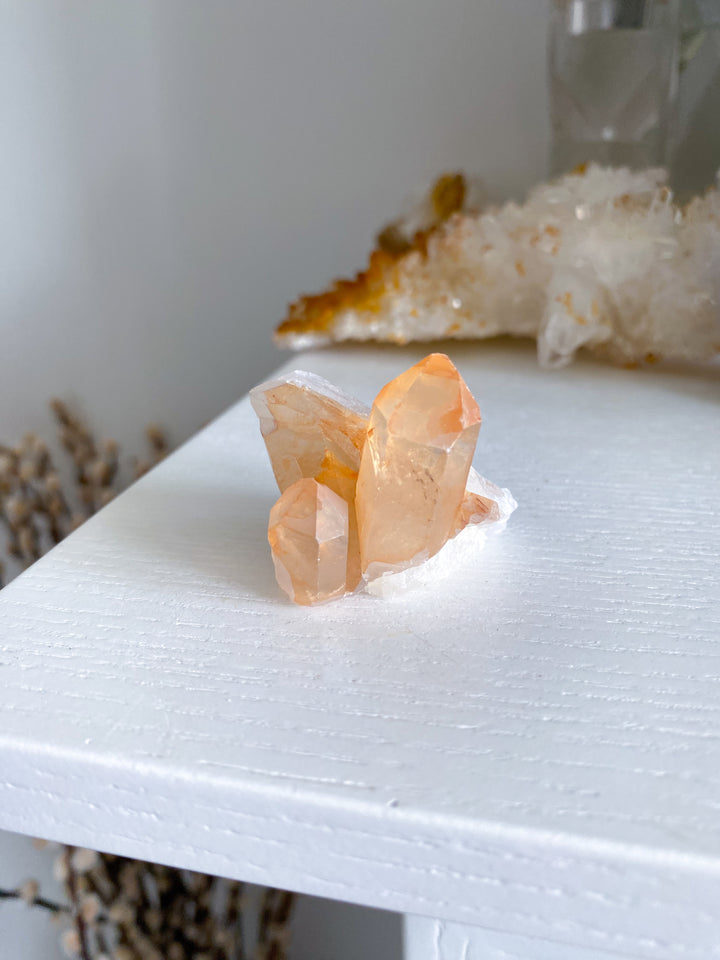 Natural Tangerine Quartz Mini Cluster