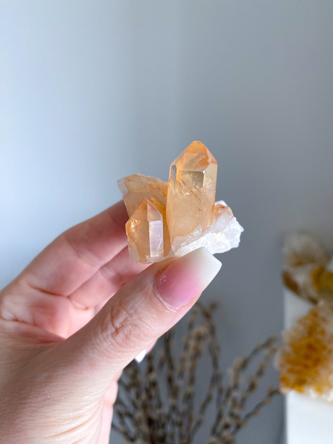 Natural Tangerine Quartz Mini Cluster