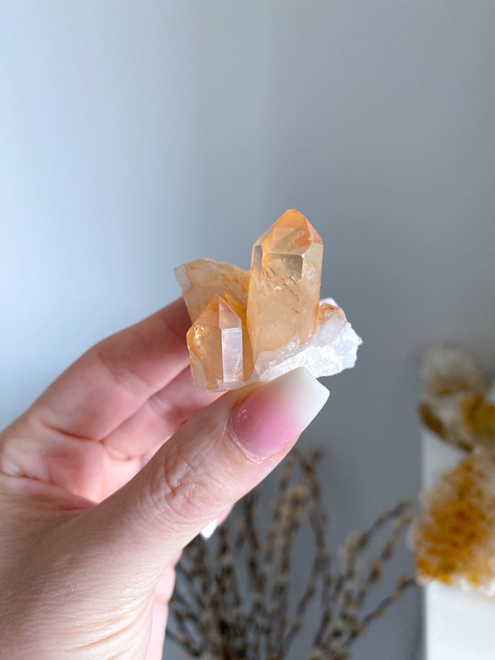 Natural Tangerine Quartz Mini Cluster