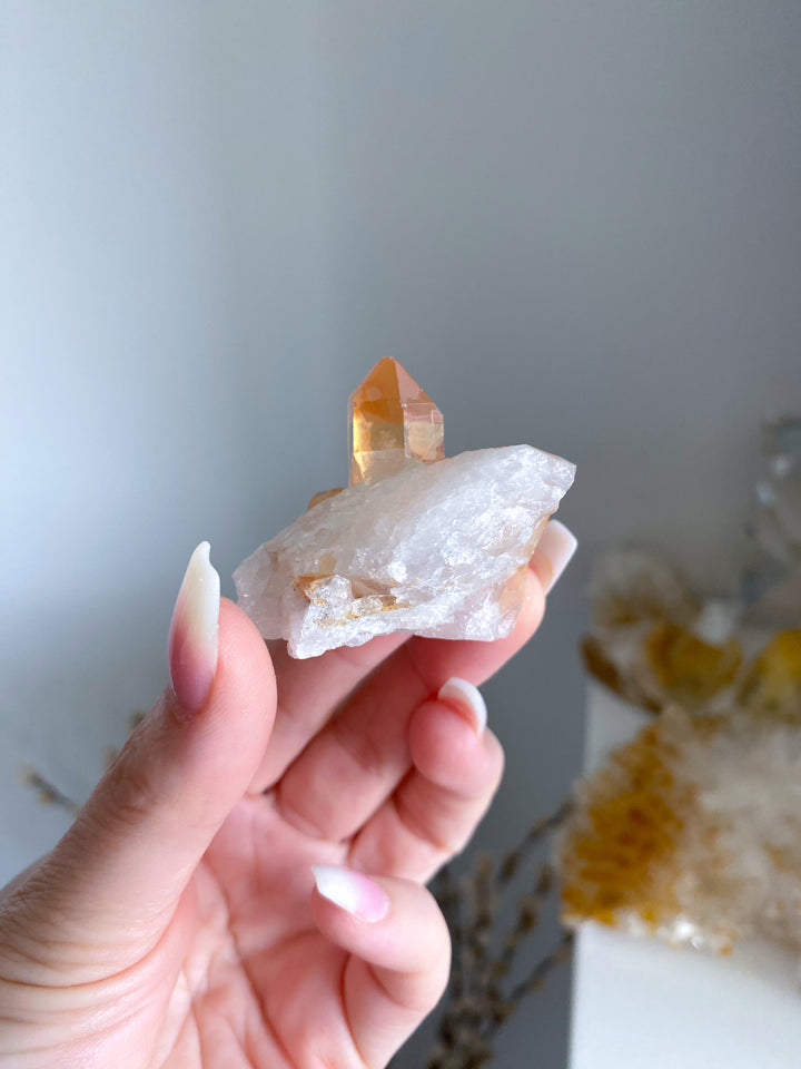 Natural Tangerine Quartz Mini Cluster