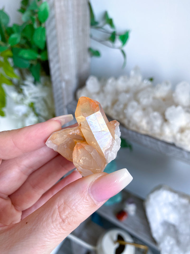 Natural Tangerine Quartz Mini Cluster