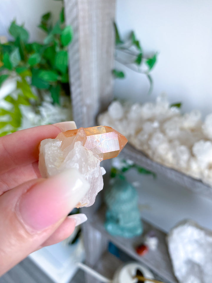Natural Tangerine Quartz Mini Cluster