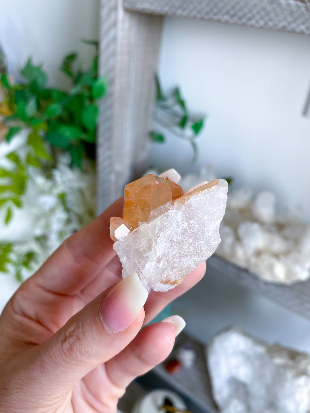 Natural Tangerine Quartz Mini Cluster