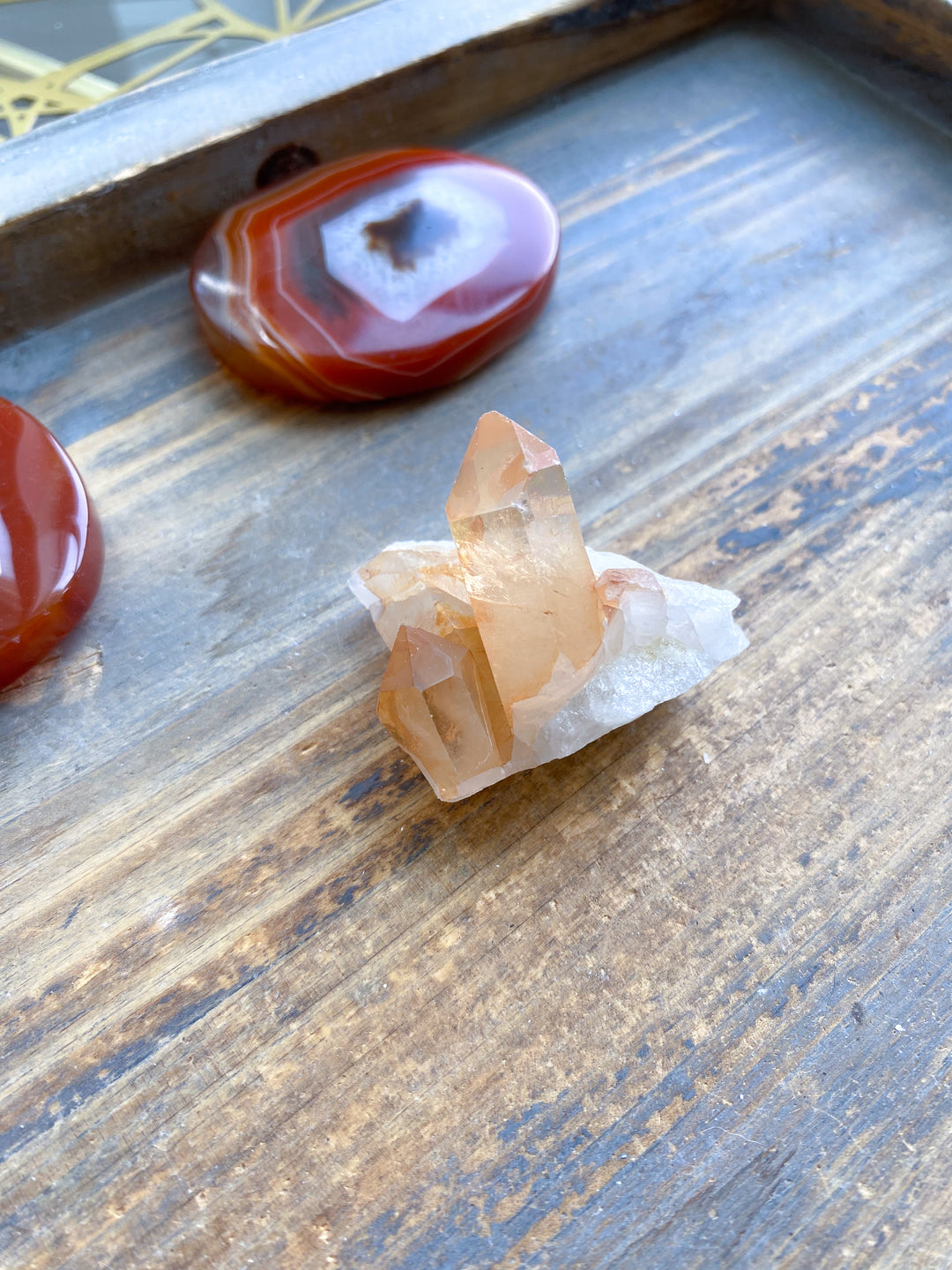 Natural Tangerine Quartz Mini Cluster