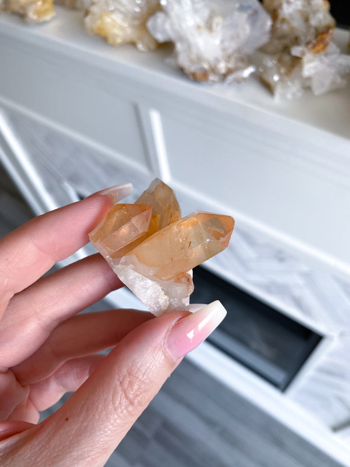 Natural Tangerine Quartz Mini Cluster