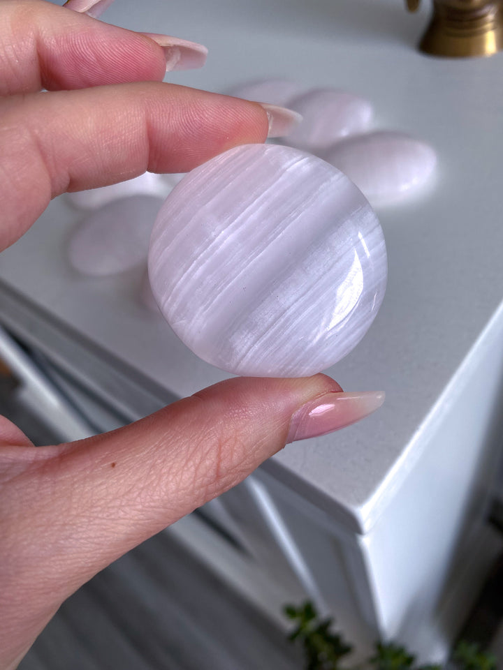 Pink Calcite Coin