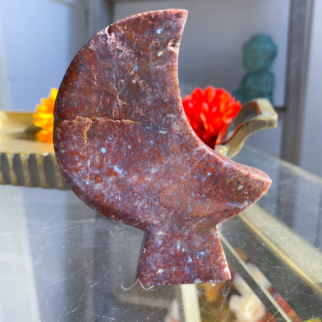 Red Moss Agate Standing Moon 