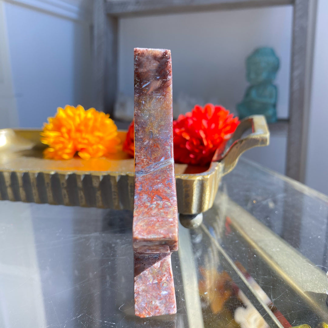 Red Moss Agate Standing Moon 