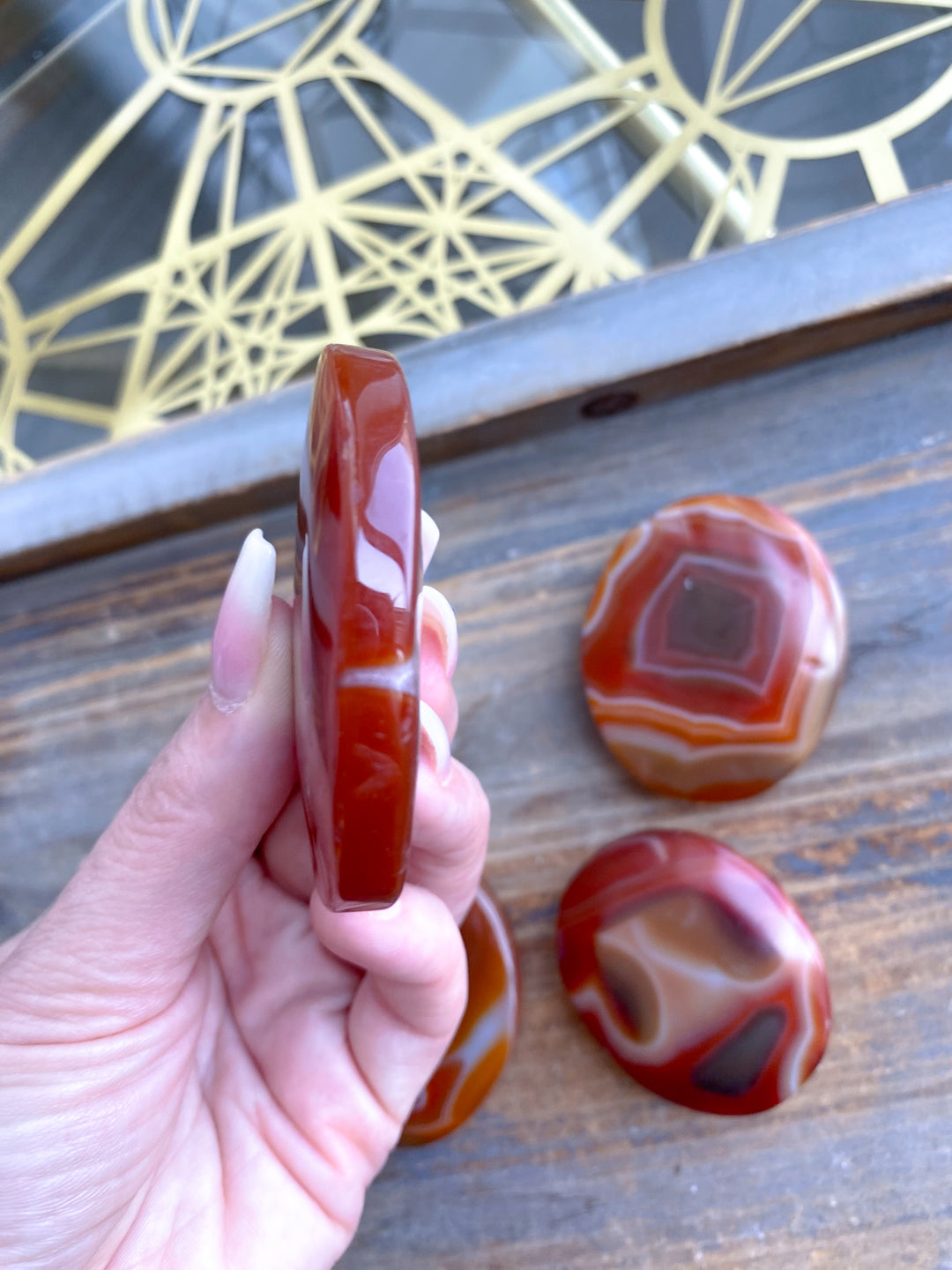 Carnelian Palm Stone - You Choose