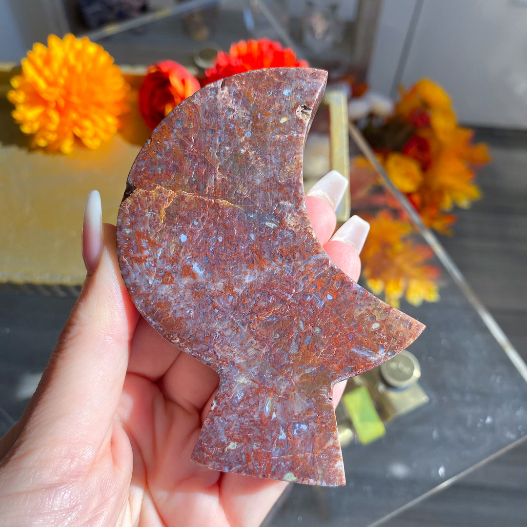 Red Moss Agate Standing Moon 