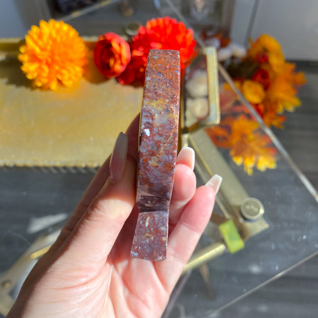 Red Moss Agate Standing Moon 