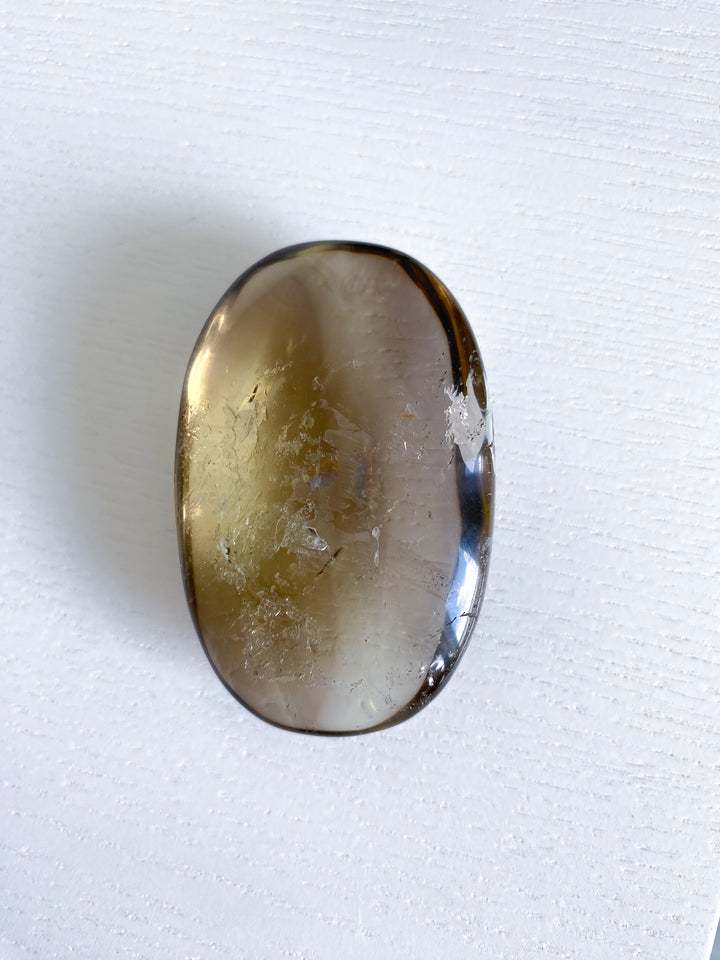 Phantom Smokey Citrine Palm with Rainbows 