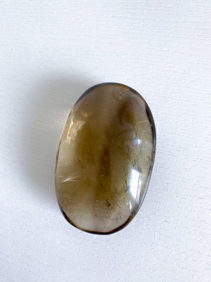 Phantom Smokey Citrine Palm with Rainbows 