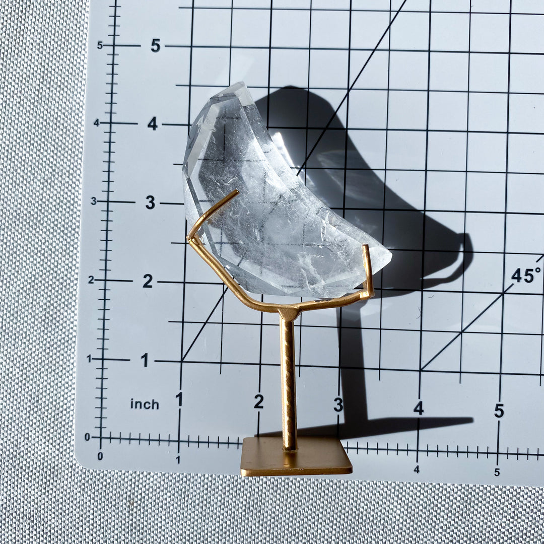 Clear Quartz Moon on Stand 