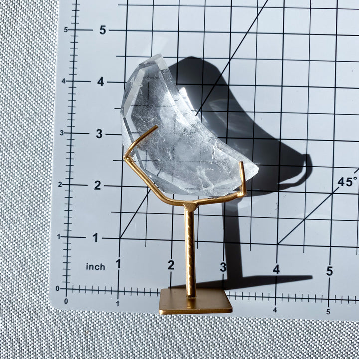 Clear Quartz Moon on Stand 