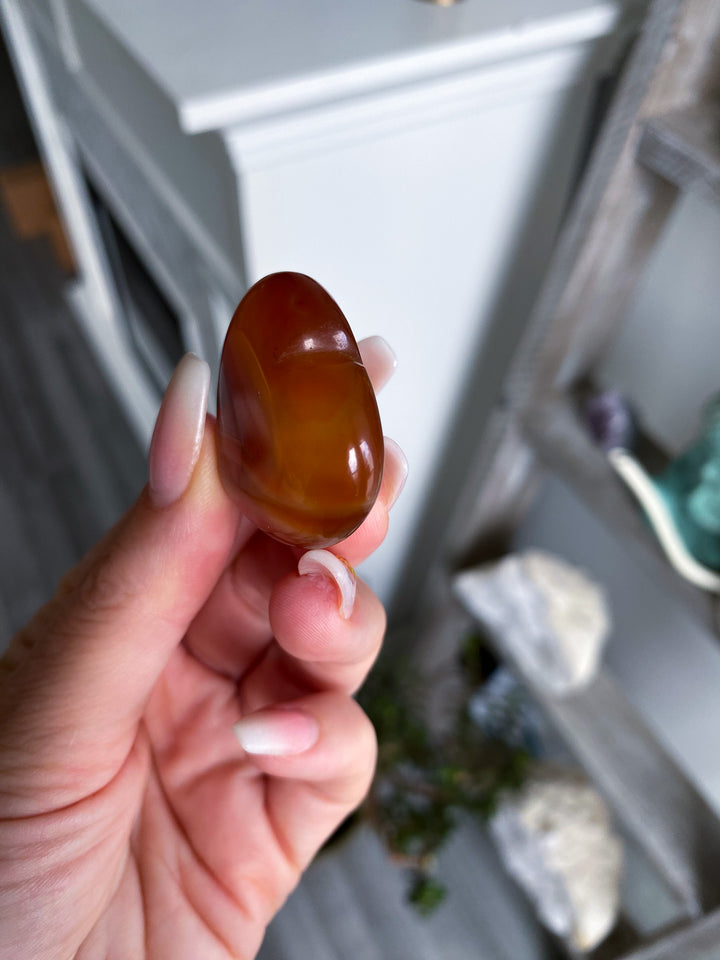 Banded Small Puffy Carnelian Heart 