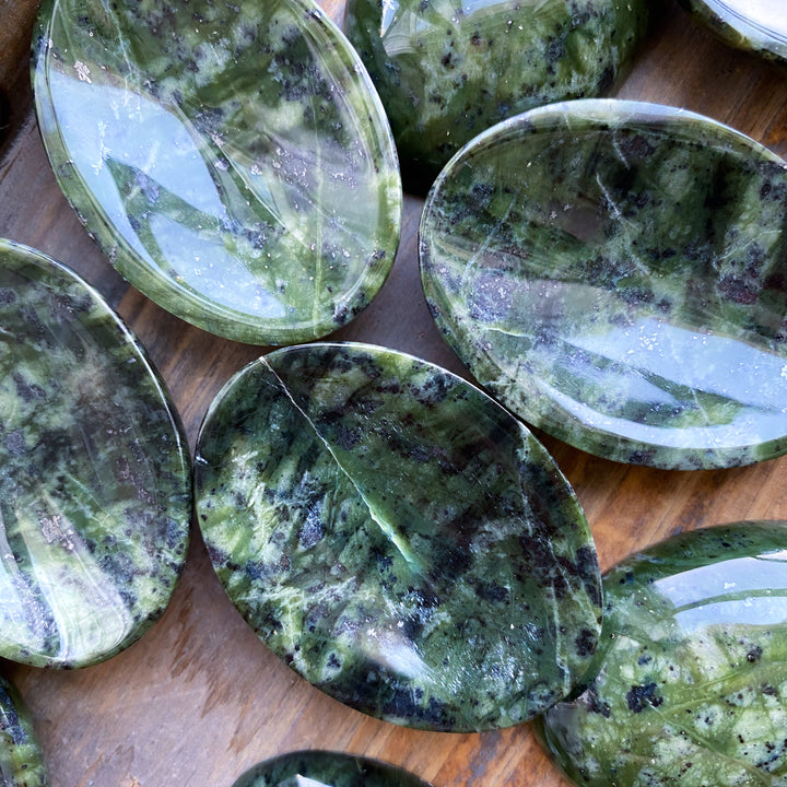 Shiny, Dark, Large Serpentine Worry Stone