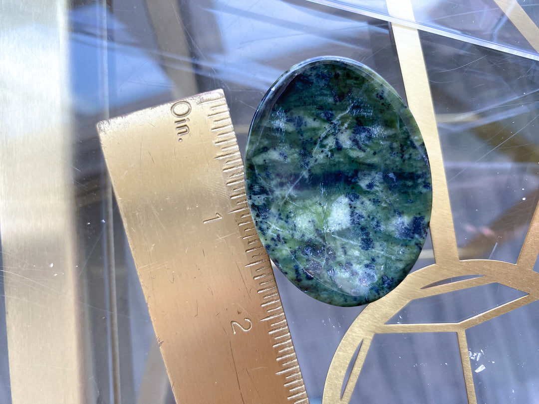 Shiny, Dark, Large Serpentine Worry Stone