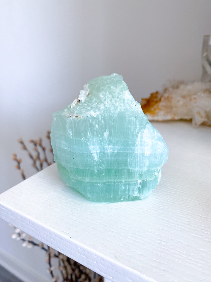 Large, Gorgeous Pistachio Calcite Raw Chunk #2, 1lb