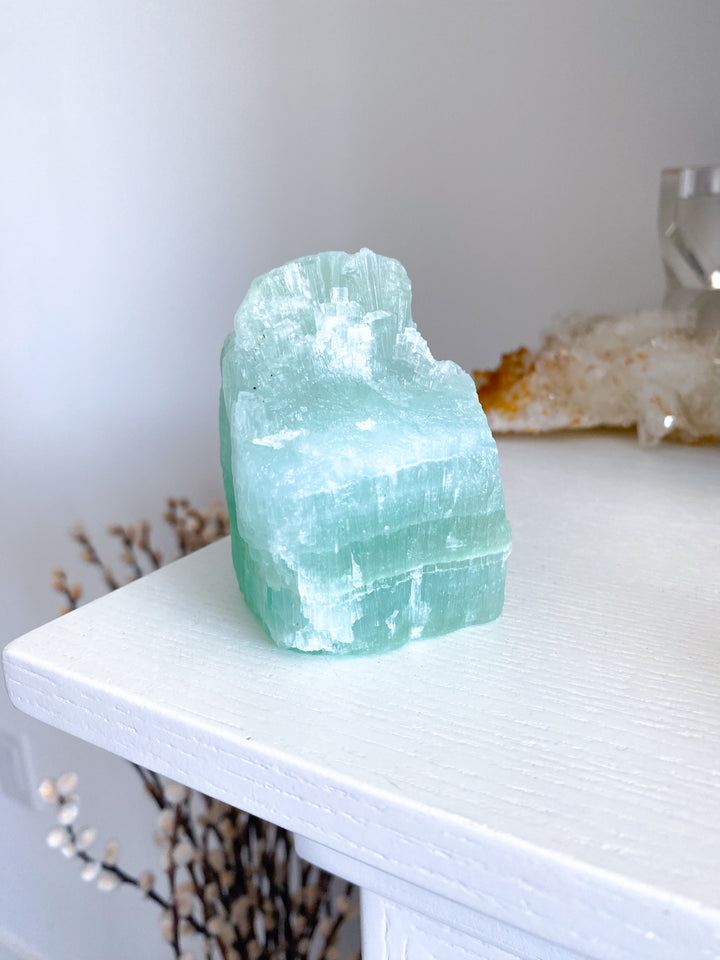 Large, Gorgeous Pistachio Calcite Raw Chunk #2, 1lb