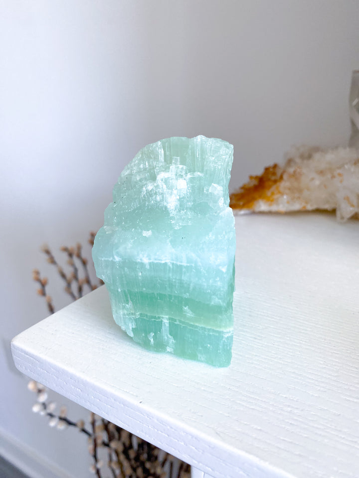 Large, Gorgeous Pistachio Calcite Raw Chunk #2, 1lb