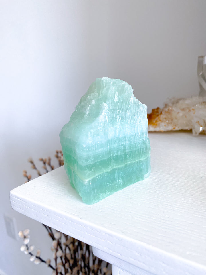 Large, Gorgeous Pistachio Calcite Raw Chunk #2, 1lb