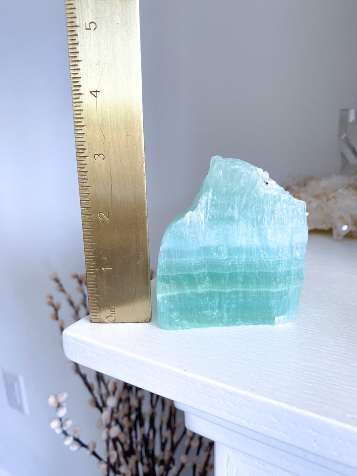 Large, Gorgeous Pistachio Calcite Raw Chunk #2, 1lb