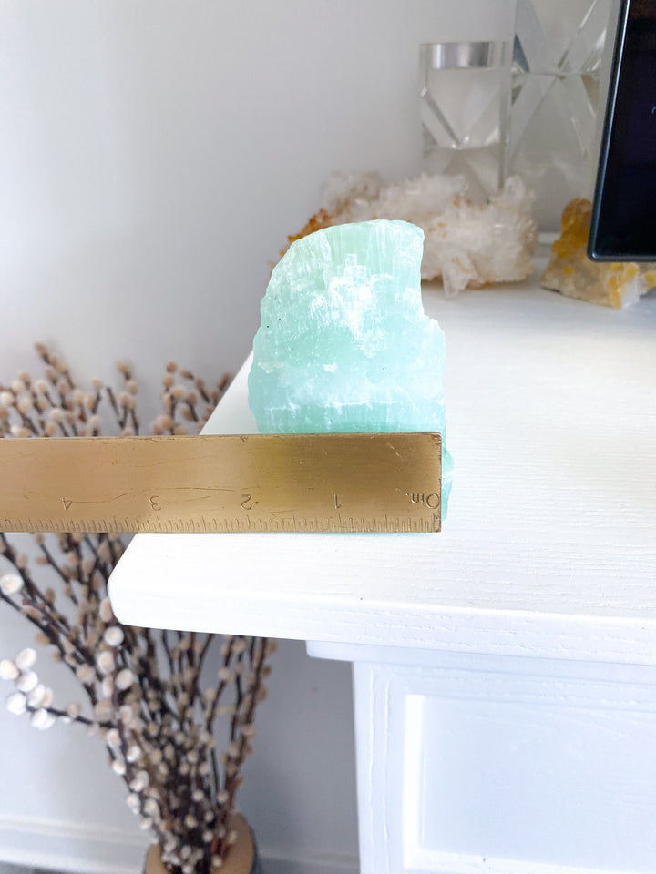 Large, Gorgeous Pistachio Calcite Raw Chunk #2, 1lb