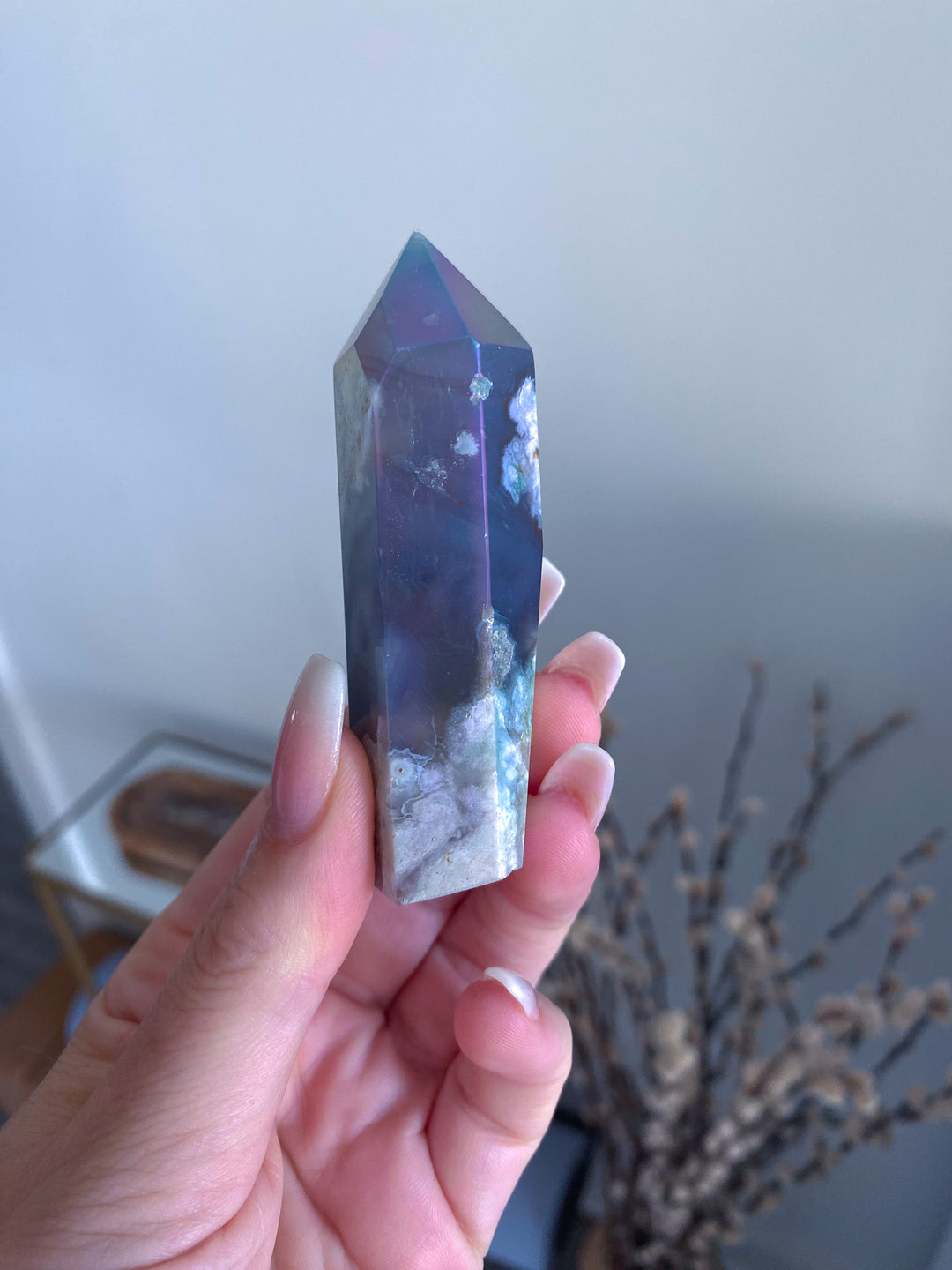 Imperfect Aura Flower Agate Tower 