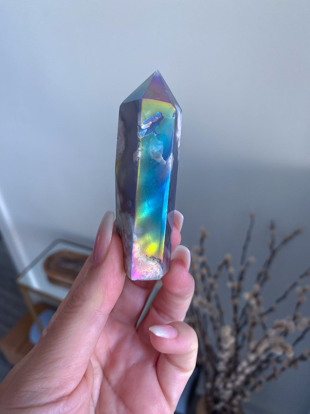 Imperfect Aura Flower Agate Tower 