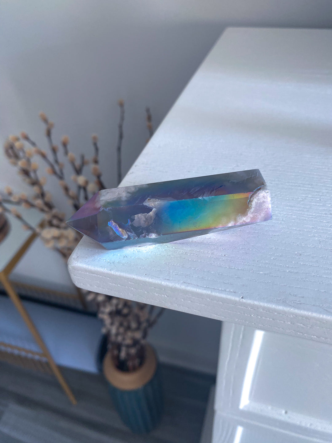 Imperfect Aura Flower Agate Tower 