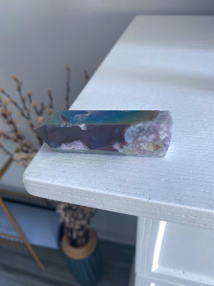 Imperfect Aura Flower Agate Tower 