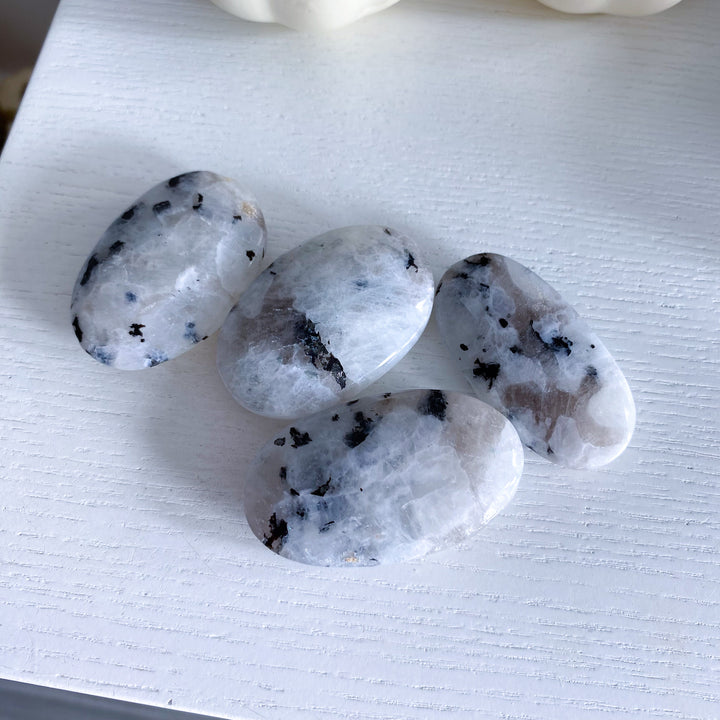 Extra Small Rainbow Moonstone Palm Stone