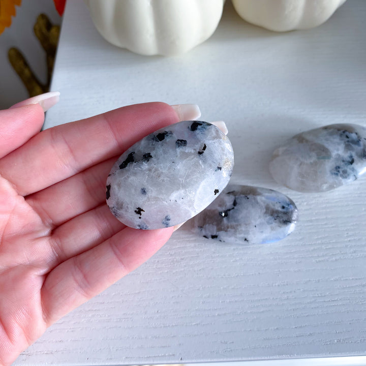 Extra Small Rainbow Moonstone Palm Stone