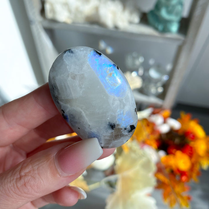 Extra Small Rainbow Moonstone Palm Stone
