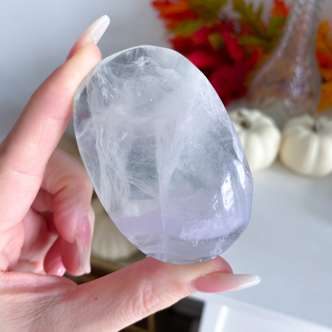 Imperfect Lavender Fluorite Palm Stone 