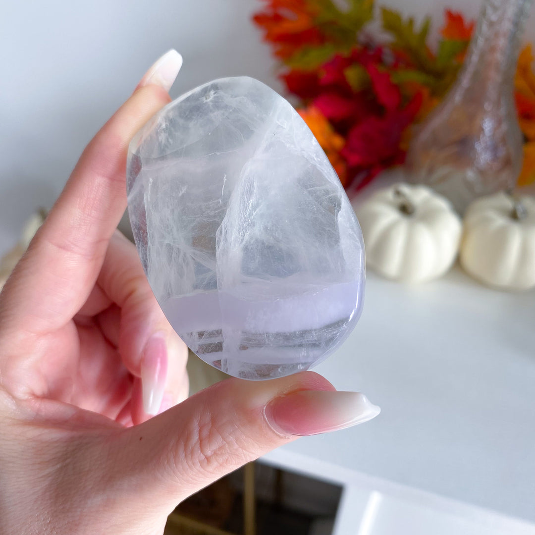 Imperfect Lavender Fluorite Palm Stone 