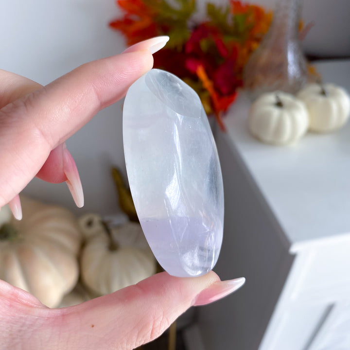 Imperfect Lavender Fluorite Palm Stone 