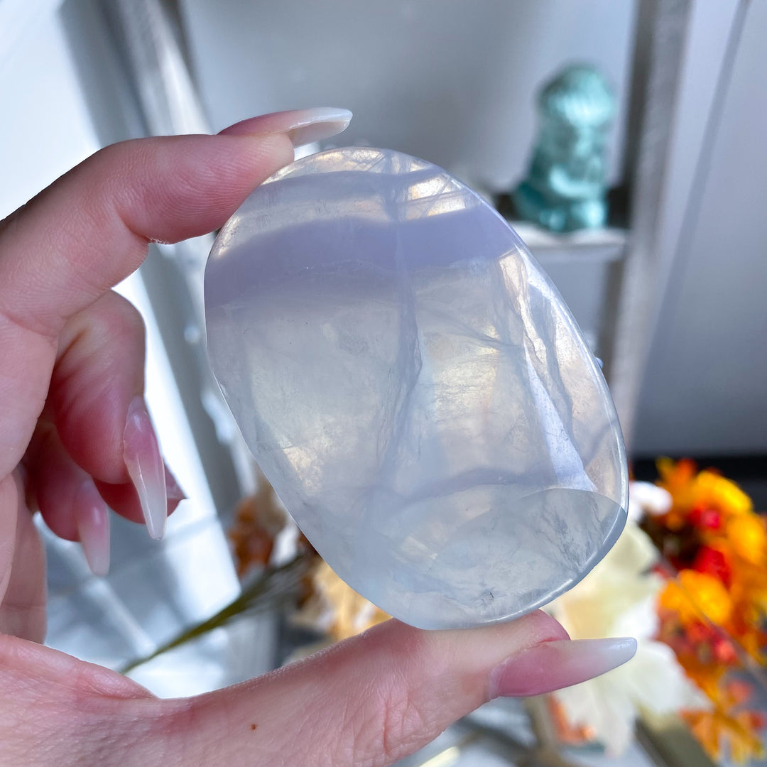 Imperfect Lavender Fluorite Palm Stone 